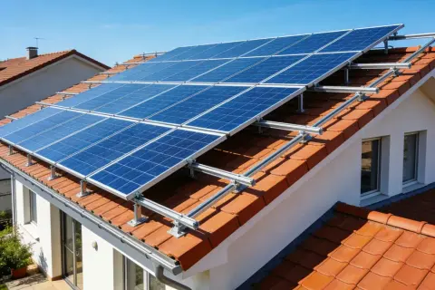 Panele słoneczne na dachu domu. Czy instalacja off-grid jest legalna? Tak, pod pewnymi warunkami.