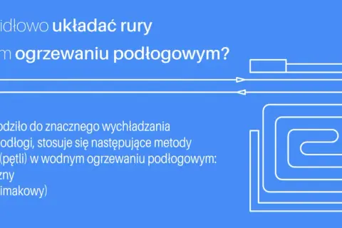 Schemat podłogówki: meandryczny i spiralny układ rur w wodnym ogrzewaniu podłogowym zapobiega wychładzaniu.