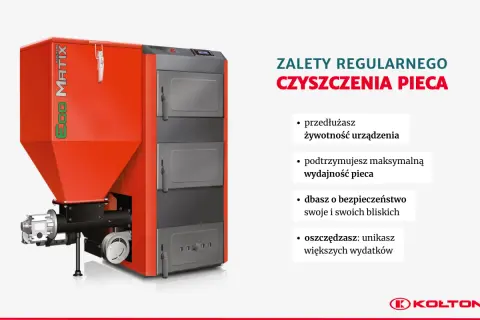 Nowoczesny piec na ekogroszek z podajnikiem. Regularne czyszczenie pieca na ekogroszek z podajnikiem to klucz do jego długiej żywotności i wydajności.