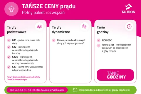 Porównanie taryf prądu: podstawowe, dynamiczne i tanie godziny. Taryfa G13s to nowość z wieloma strefami cenowymi.