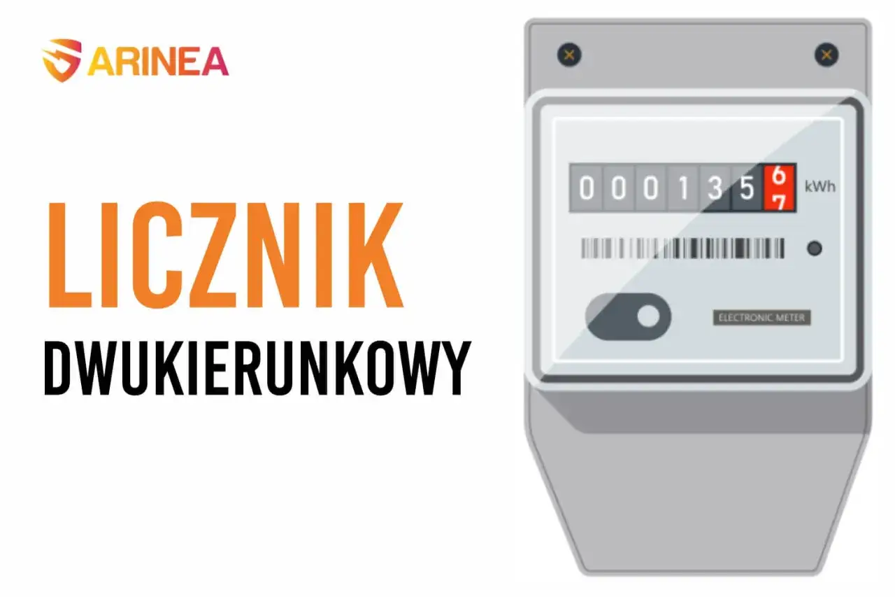 Grafika przedstawia licznik dwukierunkowy. Dowiedz się, jak odczytać licznik dwukierunkowy i zrozumieć jego wskazania.