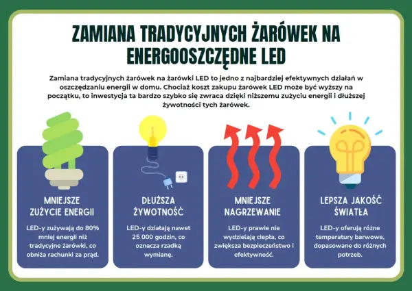 Odkryj sposoby na oszczędzanie prądu: żarówki LED to mniejsze zużycie energii, dłuższa żywotność, mniejsze nagrzewanie i lepsza jakość światła.